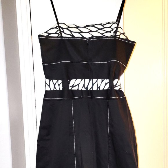 Citrine Black/White Strap - Sash Dress - 8 - Picture 4 of 5